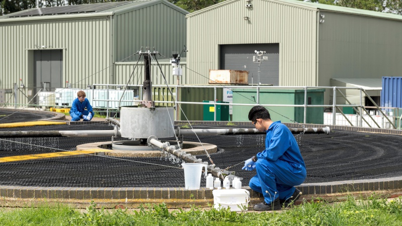 A person at a Cranfield facility 