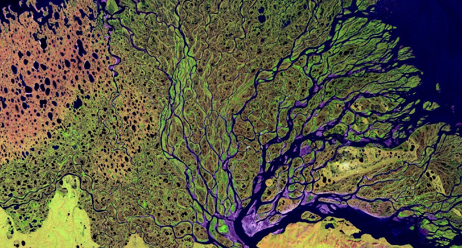 Birds eye view of river system
