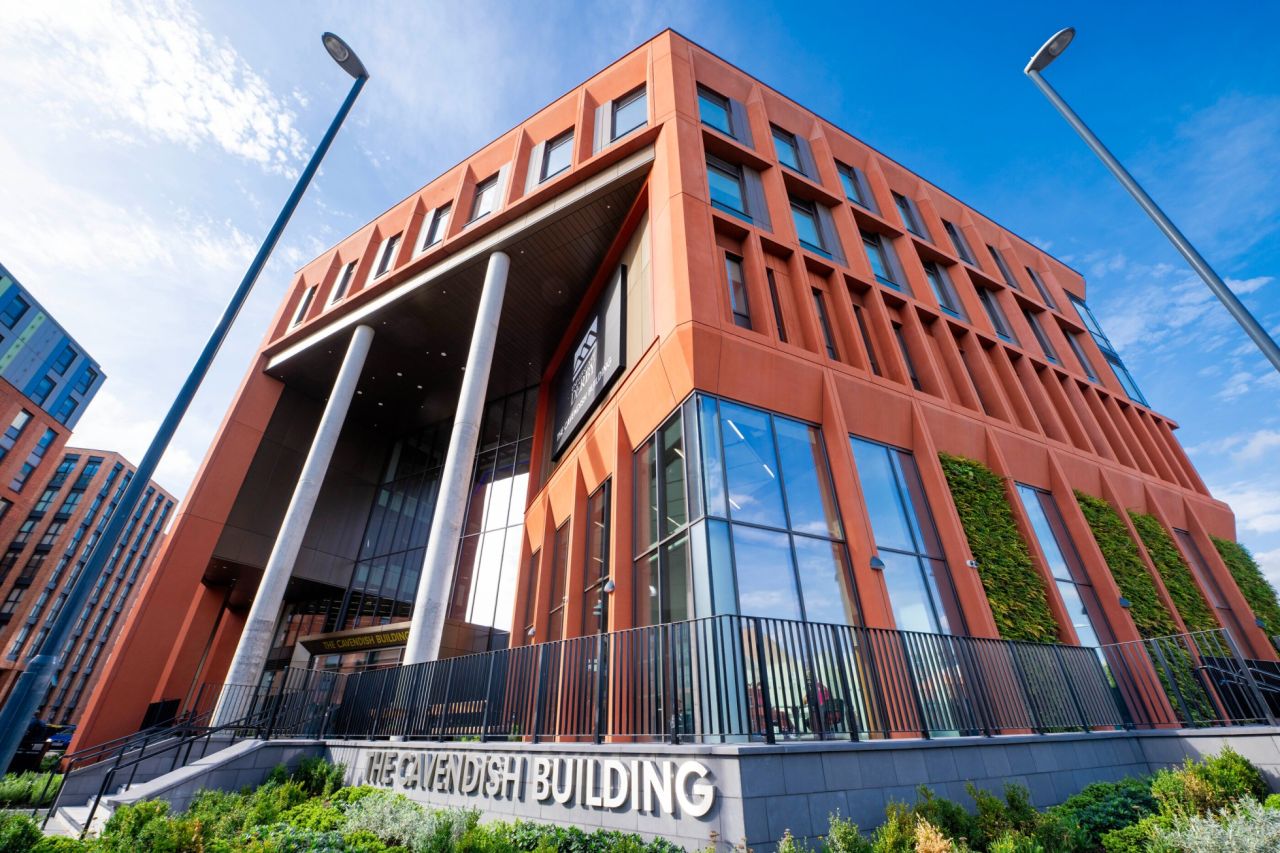 Image of the Cavendish building from the outside on 0.5 lens