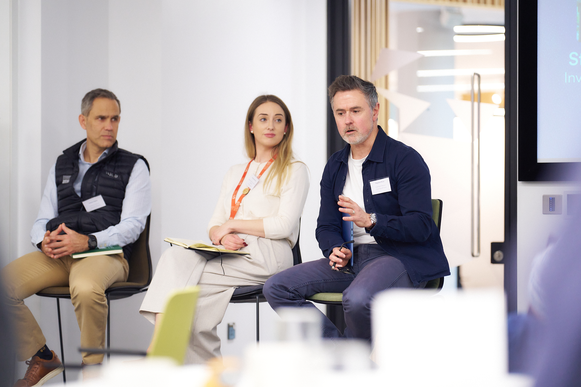 Stephen Price speaking at a panel hosted at an EarthScale event