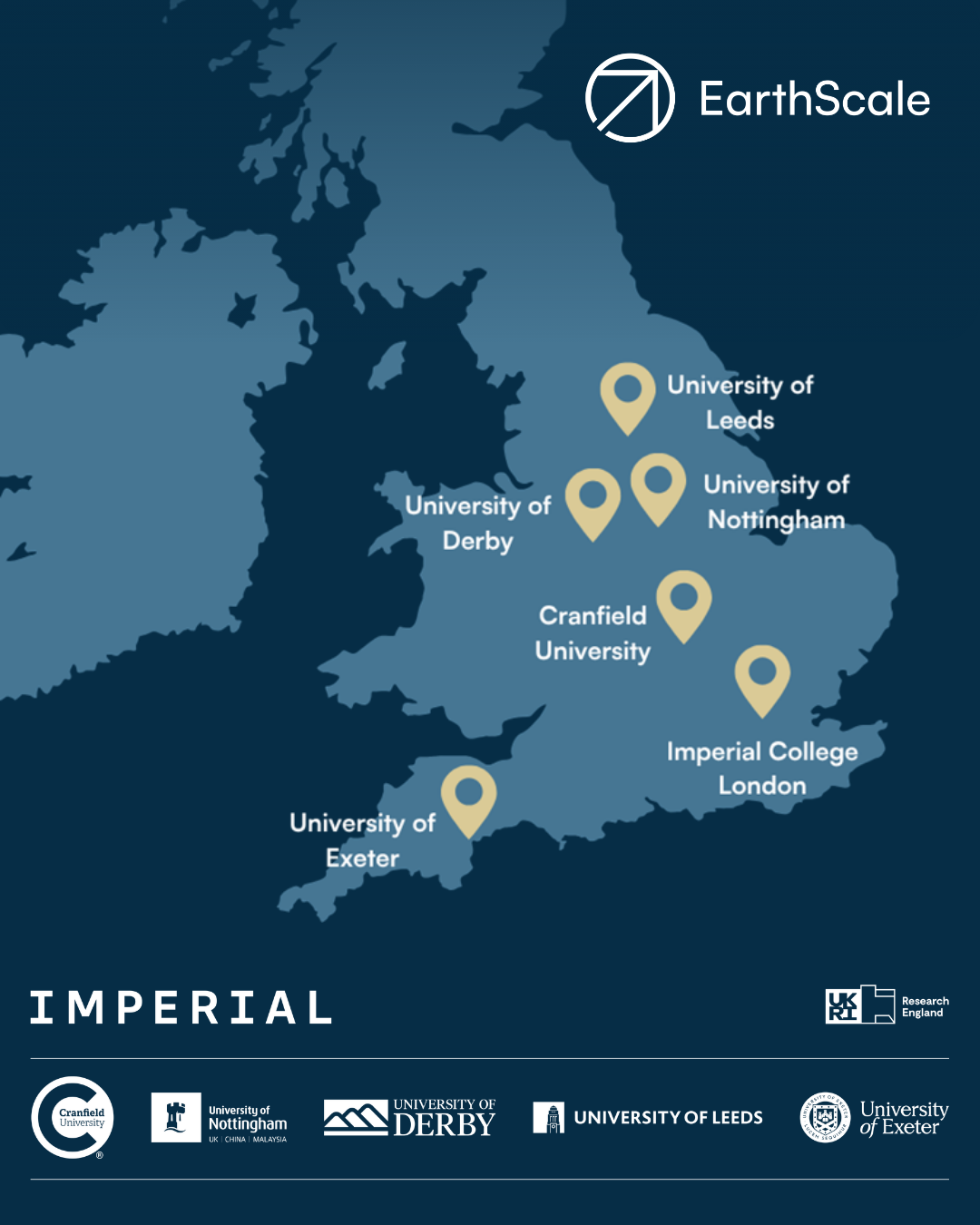 Regional hub map of EarthScale participating universities